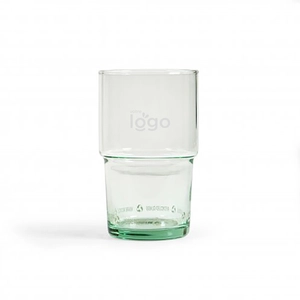 Verre transparent grande contenance de 400 ml en verre recyclé personnalisable