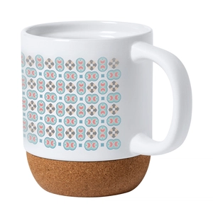 Mug céramique 420 ml avec base en liège naturel personnalisable