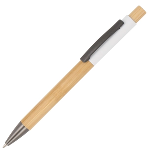 Stylo bille en aluminium avec corps et poussoir en bois personnalisable