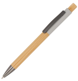 Stylo bille en aluminium avec corps et poussoir en bois personnalisable