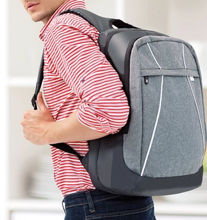 Sac à dos SPLIT gris, compartiment pour PC personnalisable