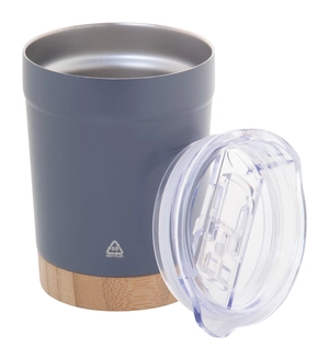 Mug thermos isotherme 300 ml en inox et bambou personnalisable