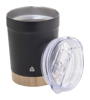 Mug thermos isotherme 300 ml en inox et bambou personnalisable