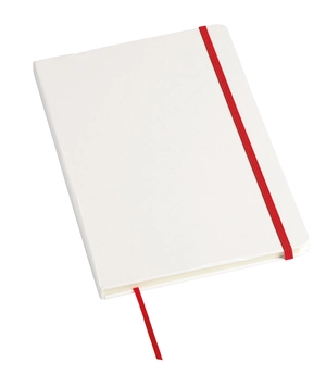 Carnet A6 AUTHOR, bloc notes blanc avec élastique colorée personnalisable