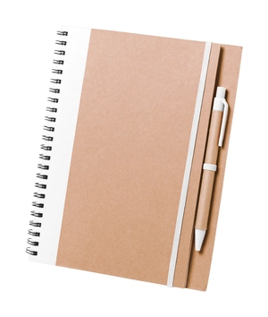 Carnet de notes à spirales en papier recyclé avec son stylo personnalisable