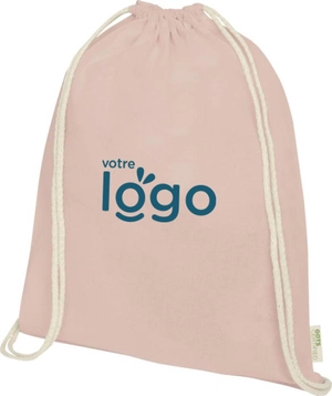 Sac à dos en coton avec fermeture à cordon - sac 140g 5 litres certifié GOTS personnalisable