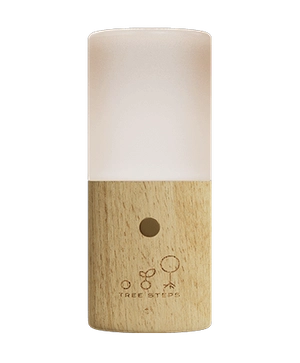 Lampe de table LED avec base en bois de hêtre - batterie 1200mAh personnalisable