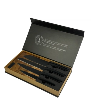 Set de couteaux de cuisine en inox sur planche magnétique personnalisable