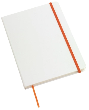 Carnet A6 AUTHOR, bloc notes blanc avec élastique colorée personnalisable