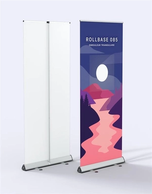 Enrouleur alu 85 x 200 cm - structure en aluminum triangulaire personnalisable