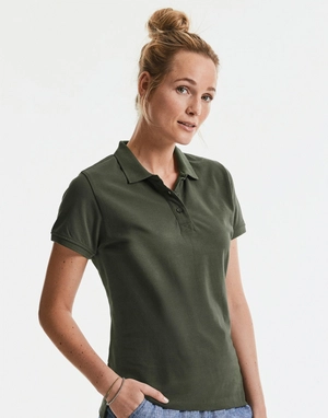 Polo pour femme en coton avec col à trois boutons personnalisable