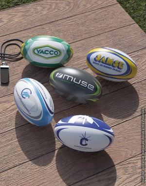 Mini ballon de rugby en PVC lisse - 100% personnalisable personnalisable