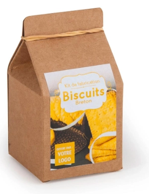 Mini coffret gastronomie biscuits version kraft personnalisable