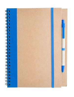 Carnet de notes à spirales en papier recyclé avec son stylo personnalisable