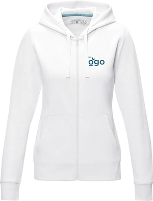 Sweat zippé à capuche en coton bio certifié GOTS pour Femme 280gr personnalisable