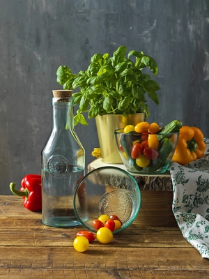 Carafe en verre recyclé avec couvercle en liège personnalisable