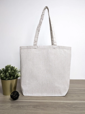 Sac cabas en coton recyclé 280gr avec soufflet 15cm - coton certifié GRS personnalisable