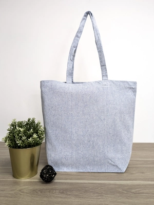 Sac cabas en coton recyclé 280gr avec soufflet 15cm - coton certifié GRS personnalisable