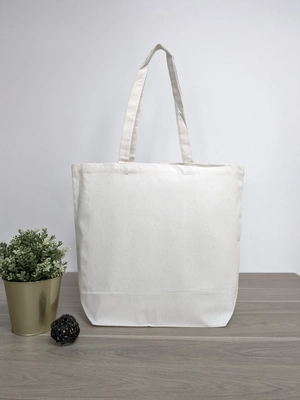 Sac cabas en coton recyclé 280gr avec soufflet 15cm - coton certifié GRS personnalisable