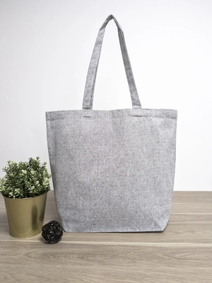 Sac cabas en coton recyclé 280gr avec soufflet 15cm - coton certifié GRS personnalisable