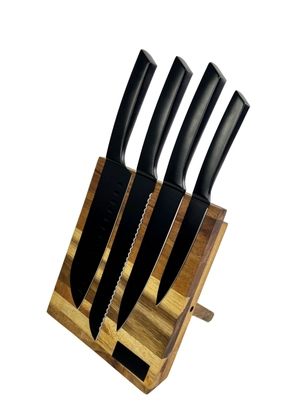 Set de couteaux de cuisine en inox sur planche magnétique personnalisable