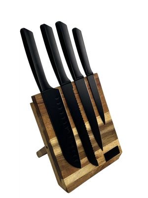 Set de couteaux de cuisine en inox sur planche magnétique personnalisable