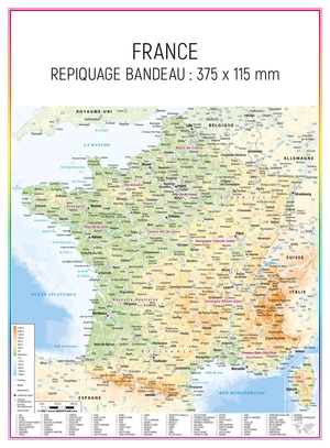 Calendrier bancaire 2025  4 SAISONS - Carte France verso - VERTICAL personnalisable