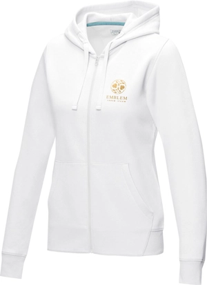 Sweat zippé à capuche en coton bio certifié GOTS pour Femme 280gr personnalisable