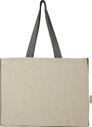 Sac shopping 18l en coton recyclé 190gr - sac à soufflets personnalisable