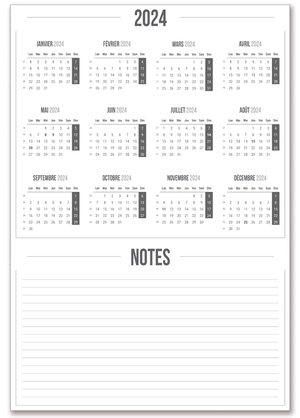 Calendrier Publicitaire Grand Format Recto Verso - Horizontal personnalisable