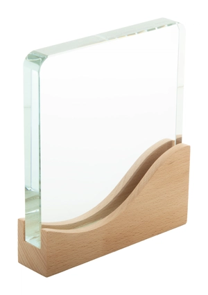 Trophée en verre avec socle en bois de hêtre personnalisable