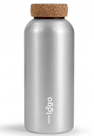 Gourde 600 ml en aluminium avec bouchon en liège personnalisable