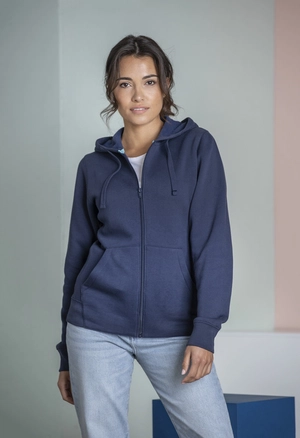 Sweat zippé à capuche en coton bio certifié GOTS pour Femme 280gr personnalisable