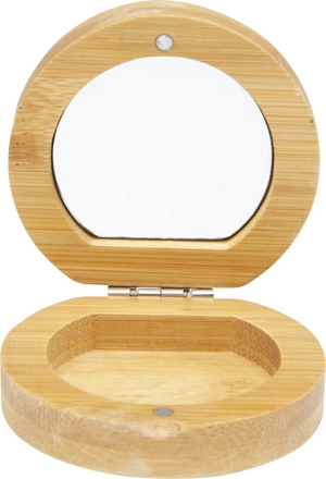 Miroir de poche compact en bambou personnalisable