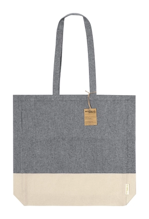 Tote bag en coton recyclé bicolore 120 g/m2 - avec soufflet personnalisable