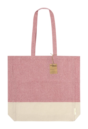 Tote bag en coton recyclé bicolore 120 g/m2 - avec soufflet personnalisable