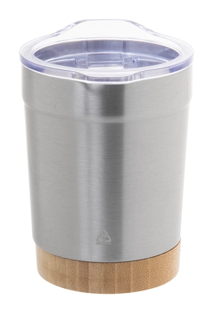 Mug thermos isotherme 300 ml en inox et bambou personnalisable