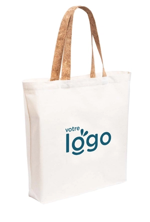 Tote bag en coton avec anses en liège - 100% coton 180gr personnalisable