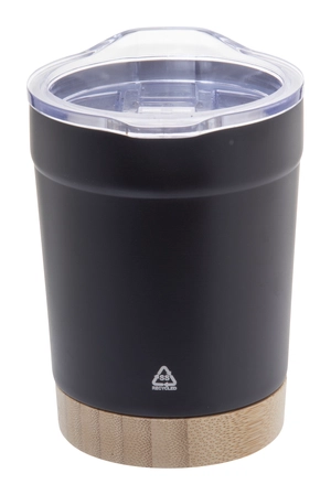 Mug thermos isotherme 300 ml en inox et bambou personnalisable