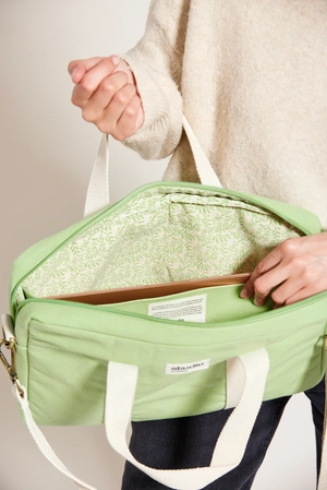 Sac ordinateur 15 pouces en coton bio certifié GOTS - fabriqué par une ONG personnalisable