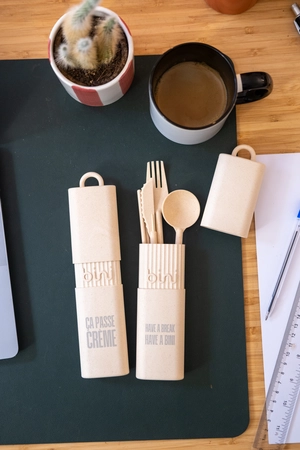 Couvert made in France BINI - Kit de couvert en matière naturelle biosourcée personnalisable