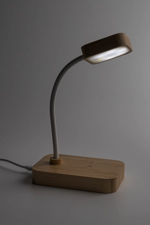 Lampe de bureau multifonctionnelle en bambou avec 12 LED personnalisable