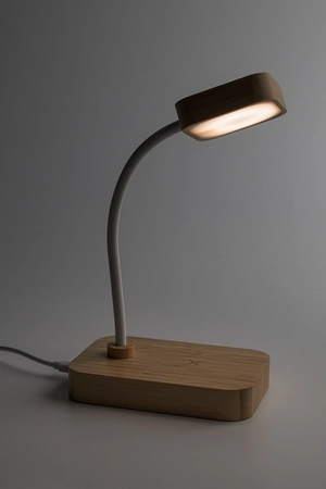 Lampe de bureau multifonctionnelle en bambou avec 12 LED personnalisable