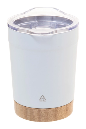 Mug thermos isotherme 300 ml en inox et bambou personnalisable