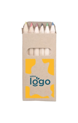 Set de 6 crayons de couleurs en bois personnalisable personnalisable