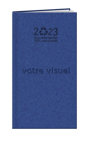 Agenda 2025  en papier recyclé - couverture semi-rigide 9,5 x 16,5 cm personnalisable