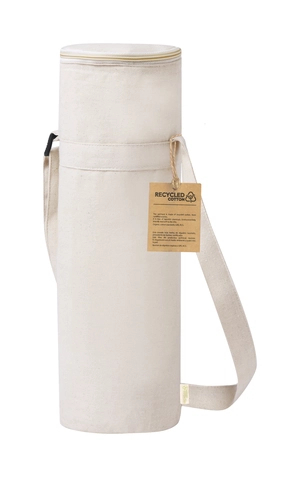 Sac isotherme spécial bouteille en coton recyclé - avec bandoulière personnalisable