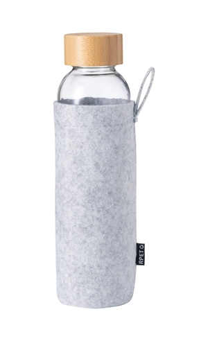 Bouteille en verre 500 ml avec manchon feutrine RPET personnalisable