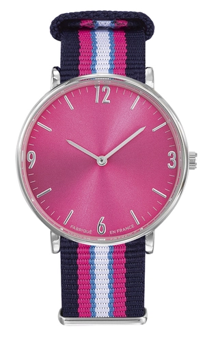 Montre Mixte avec cadran assorti au bracelet - 100% Made In France personnalisable