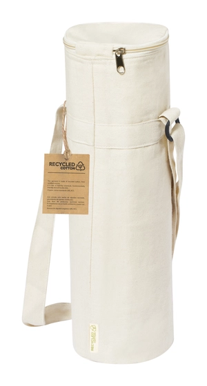 Sac isotherme spécial bouteille en coton recyclé - avec bandoulière personnalisable